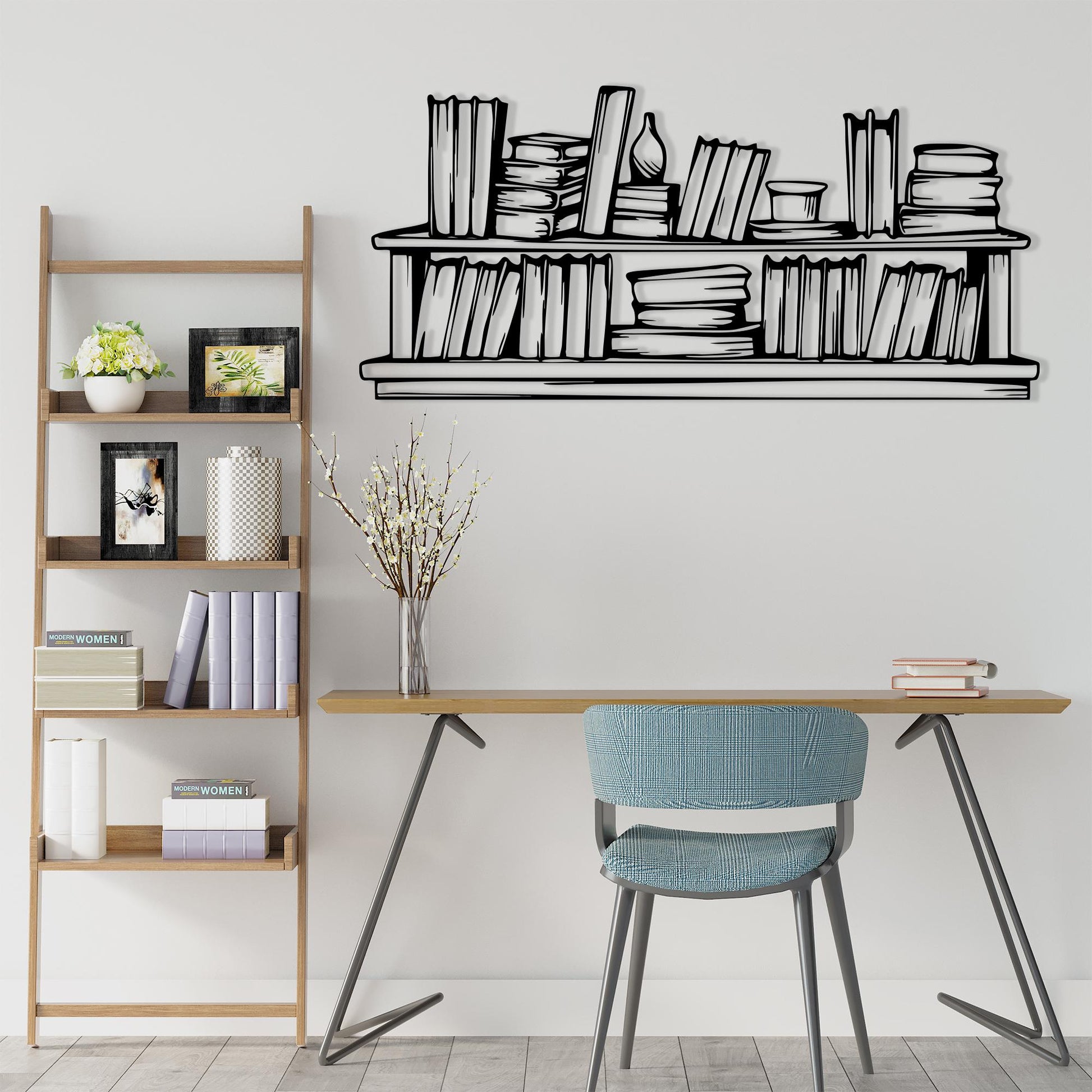 Bookshelf Decor, Metal Wall Art, Home Decor For Living Room, Unique Birthday Gift | Wallsignature