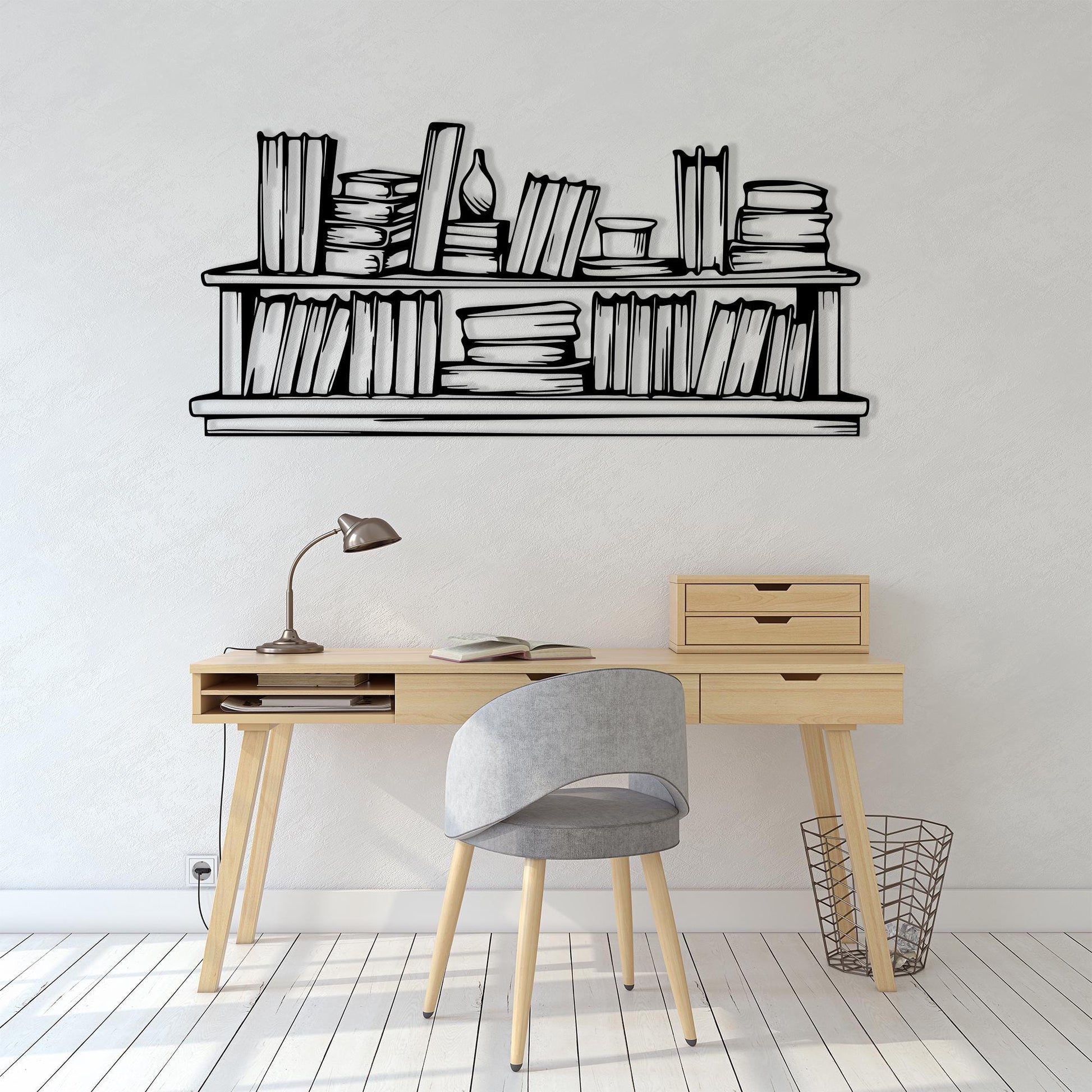 Bookshelf Metal Wall Art bedroom interior styling
