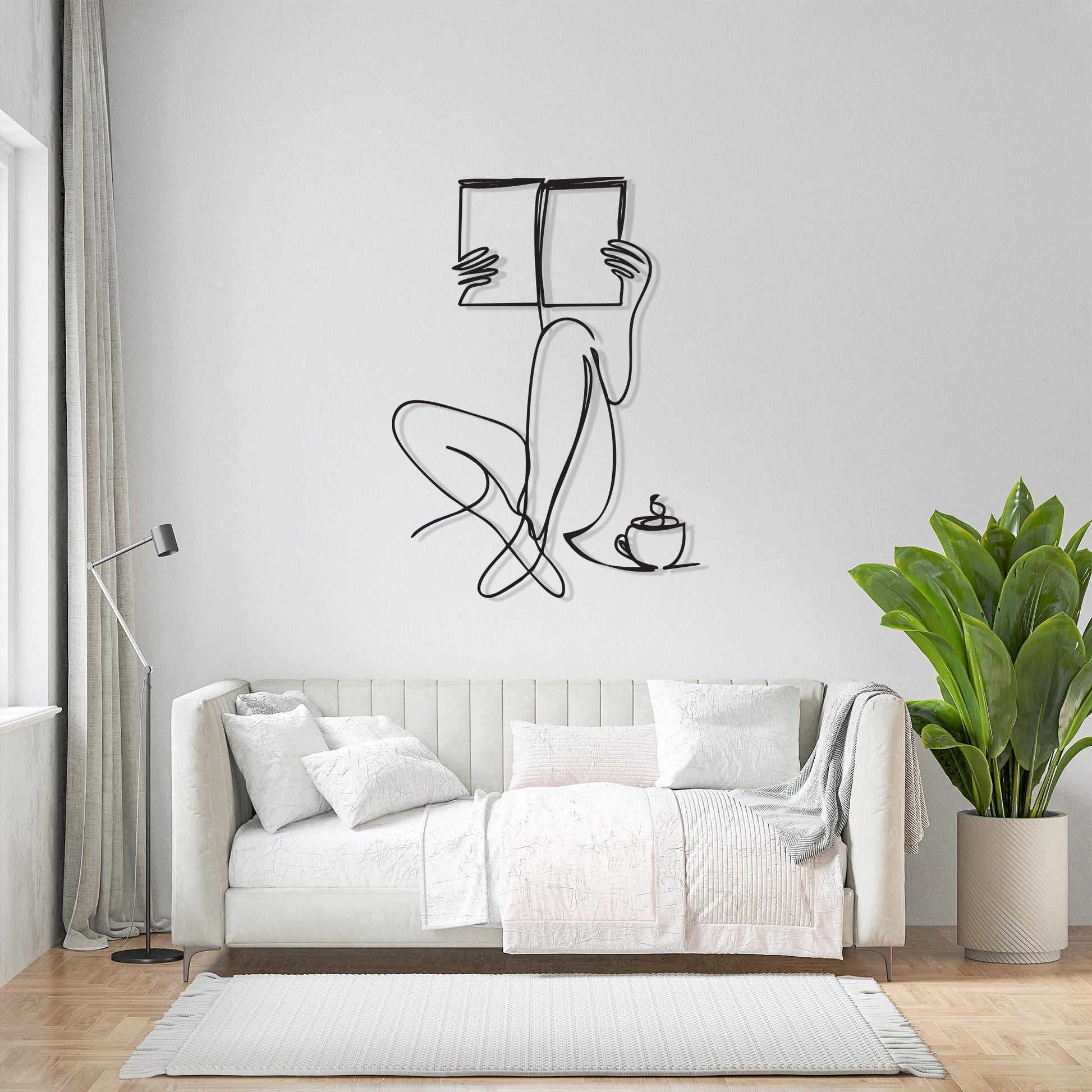 Coffee and Books Metal Wall Art bedroom interior styling