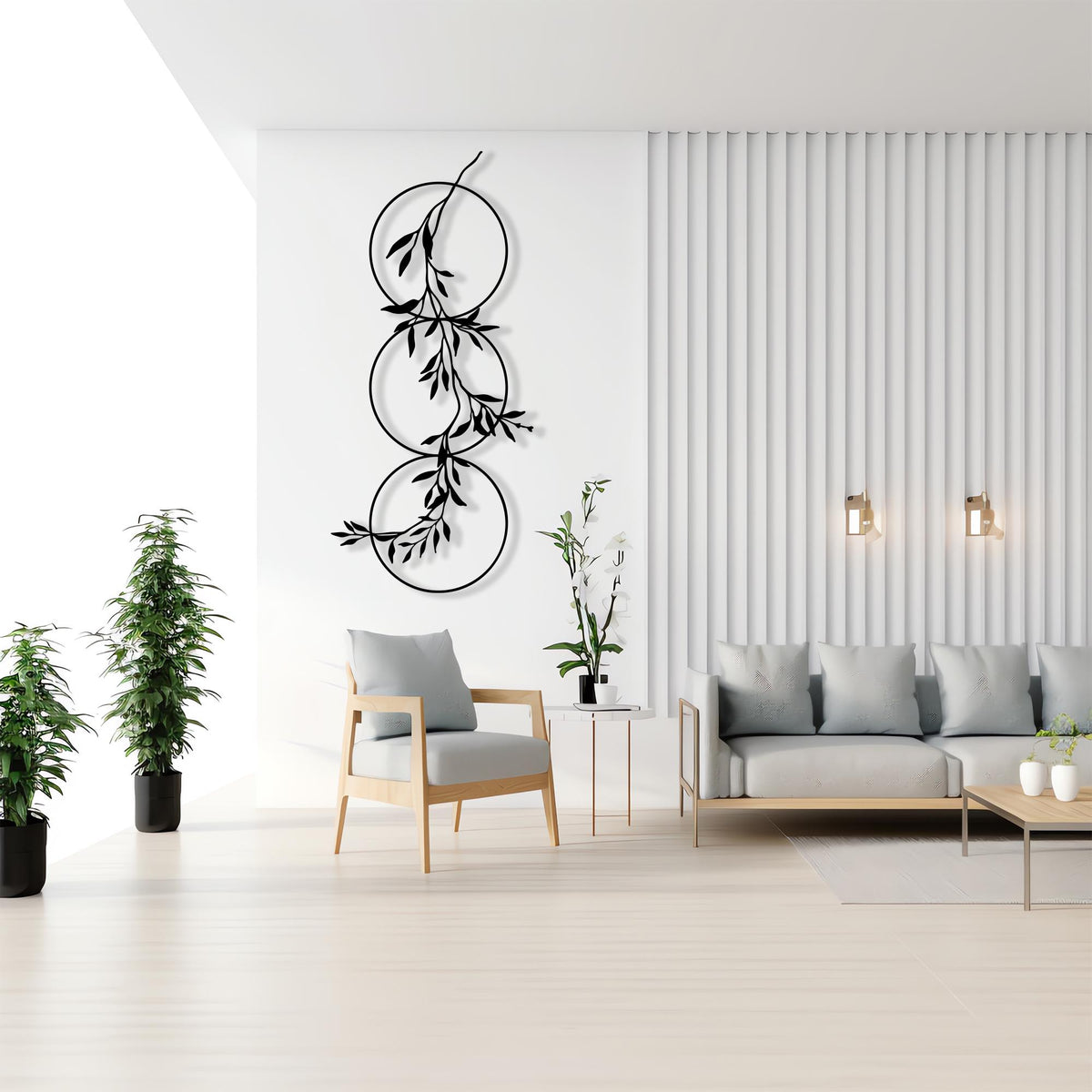 Vertical Metal Wall Art bedroom interior styling