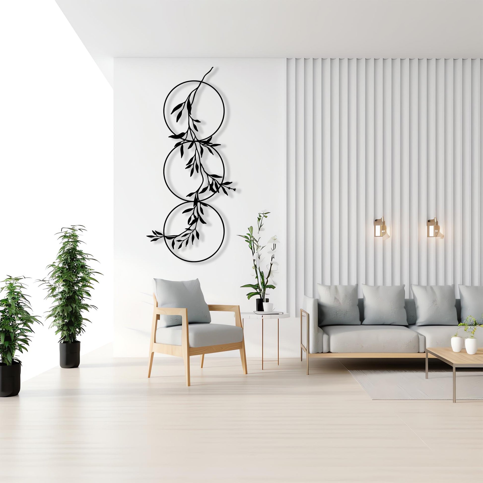Vertical Metal Wall Art bedroom interior styling