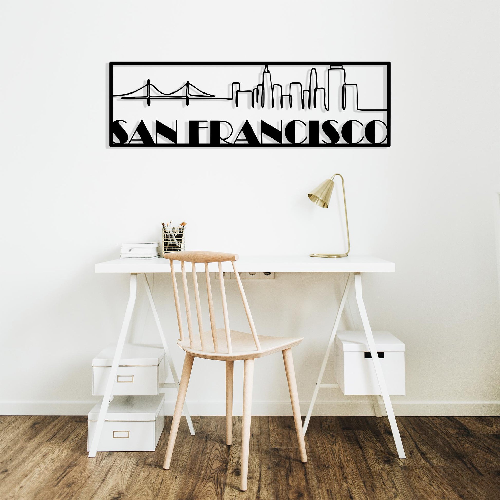 San Francisco Skyline Metal Wall Art, Modern Industrial Home Decor | Wallsignature