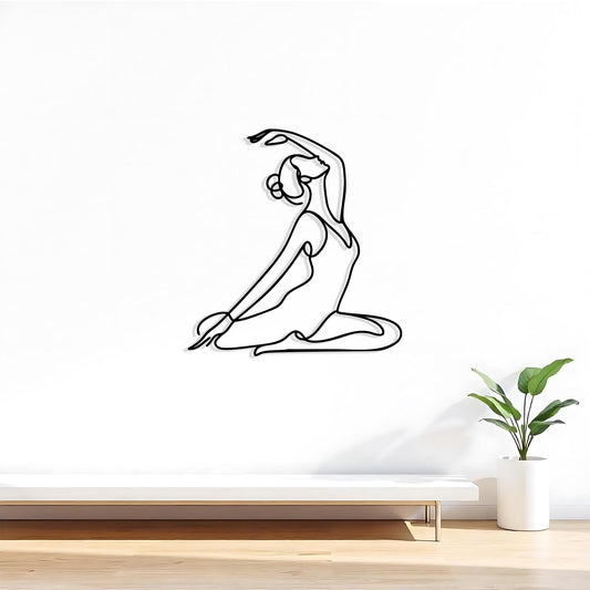 Yoga Pose Metal Wall Art, Minimalist Zen Decor | Wallsignature