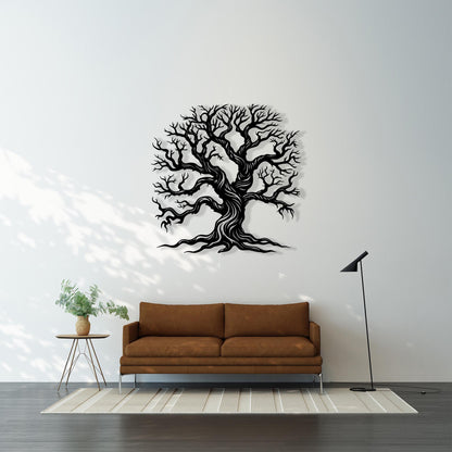 Gothic Tree of Life Metal Wall Art hanging hardware and mounting detail