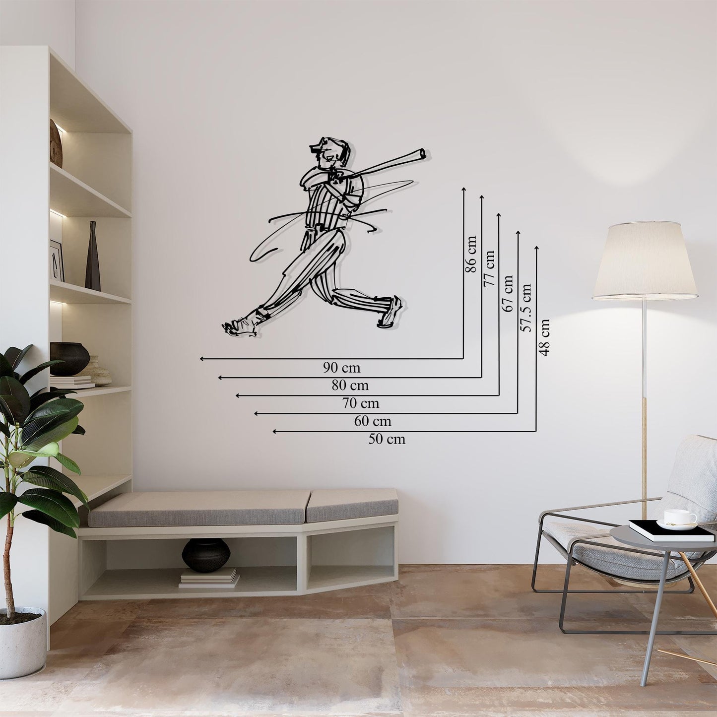 Baseball Player Metal Wall Art, Sports Room Decor, Athlete Gift | Wallsignature