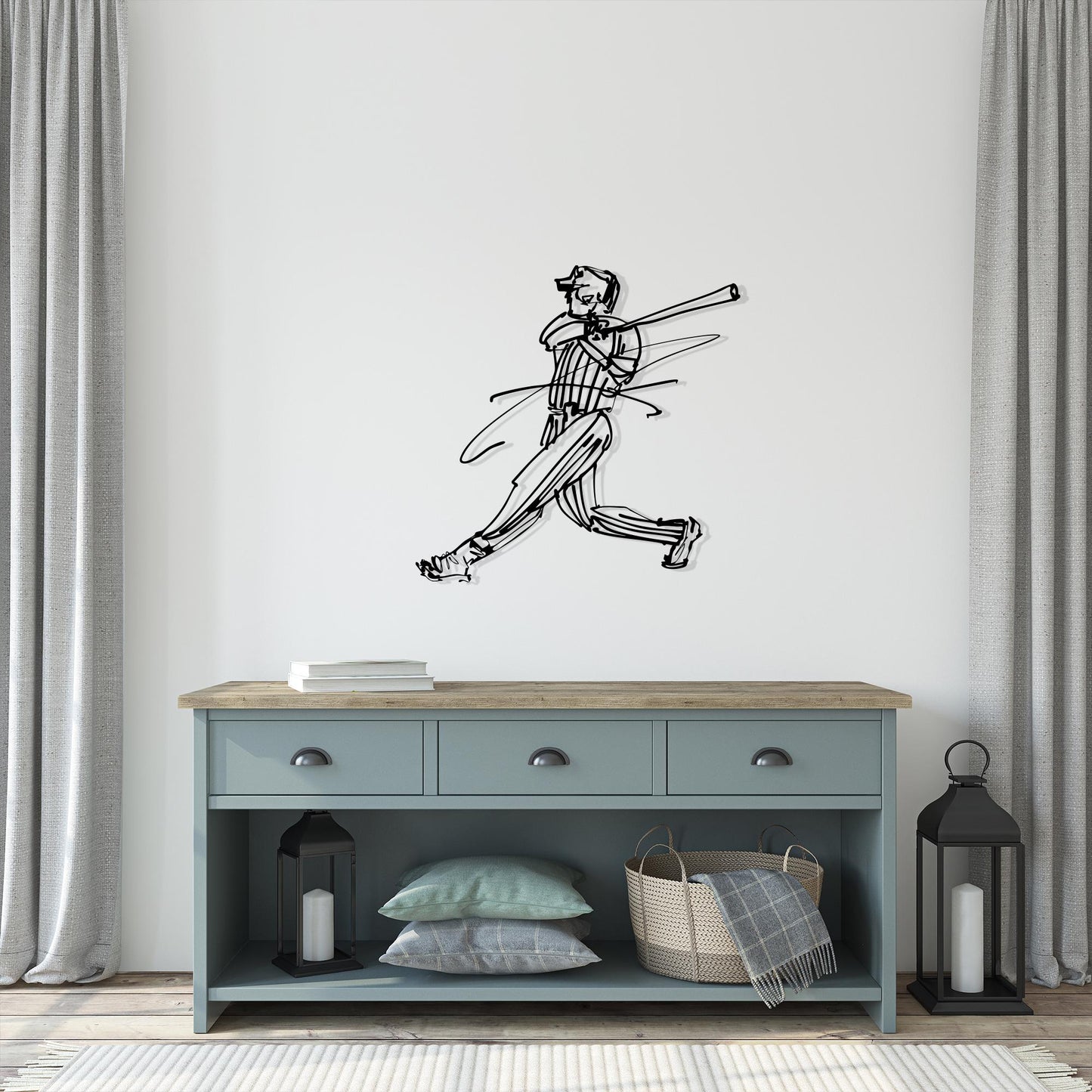 Baseball Player Metal Wall Art, Sports Room Decor, Athlete Gift | Wallsignature