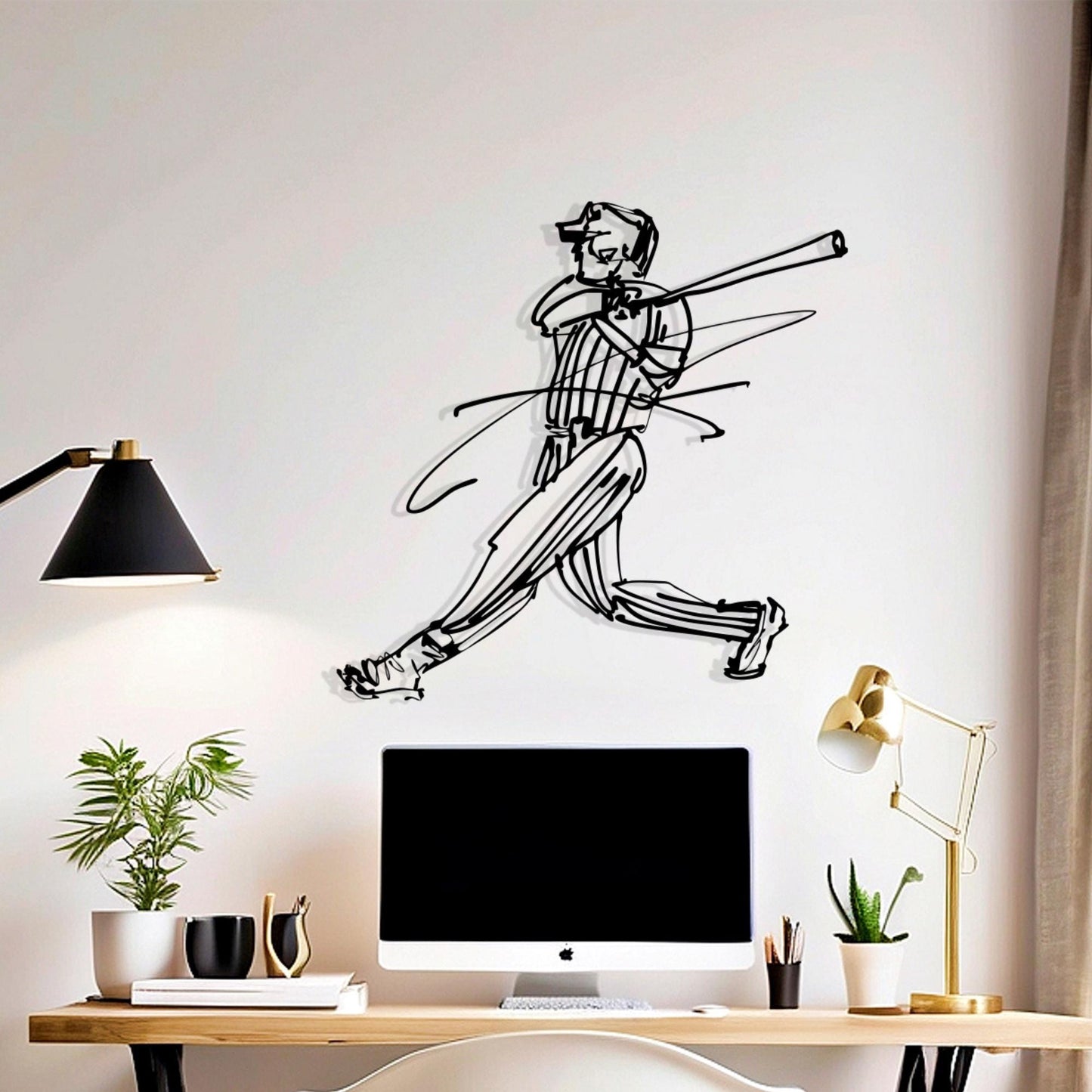 Baseball Player Metal Wall Art, Sports Room Decor, Athlete Gift | Wallsignature
