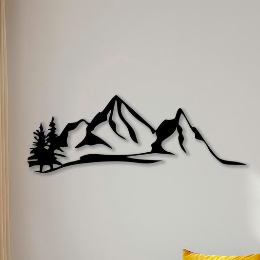 Mountain Metal Wall Art, Minimalist Nature Decor, Cabin Art | Wallsignature