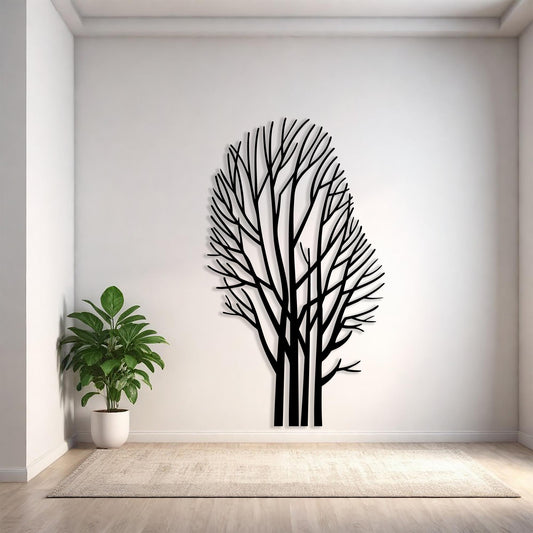 Tree Minimalist Metal Wall Art, Modern Home Decor Silhouette, Unique Birthday Gift | Wallsignature