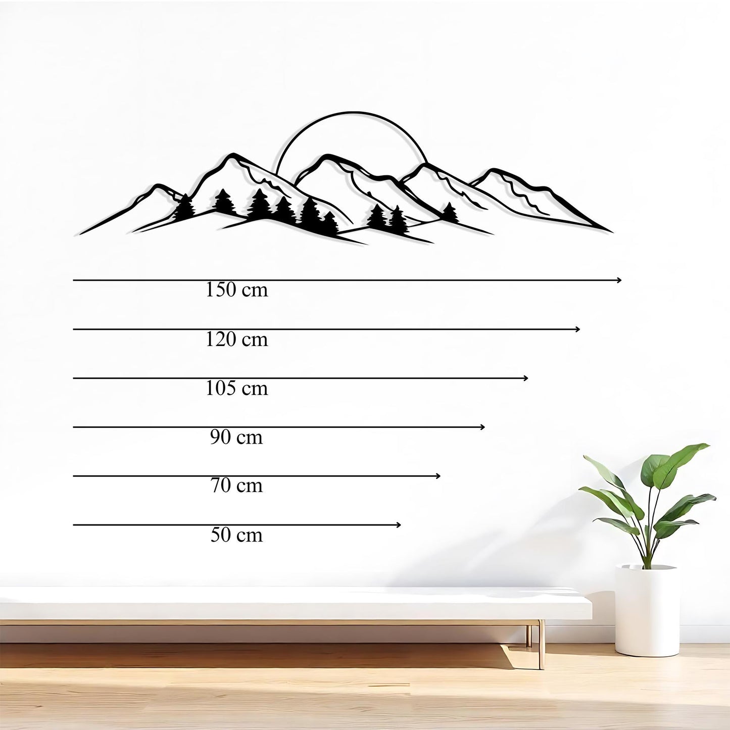 Mountain Metal Wall Art, Black Forest Landscape, Modern Rustic Decor | Wallsignature