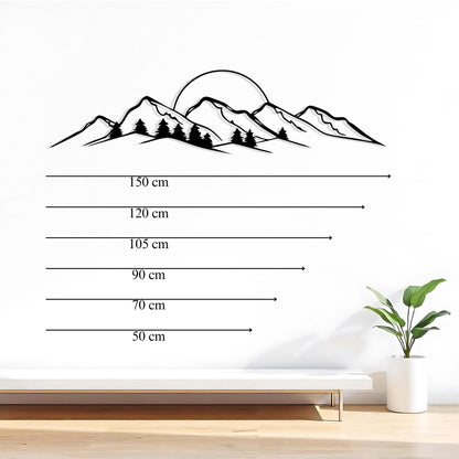 Mountain Metal Wall Art styled above a sofa