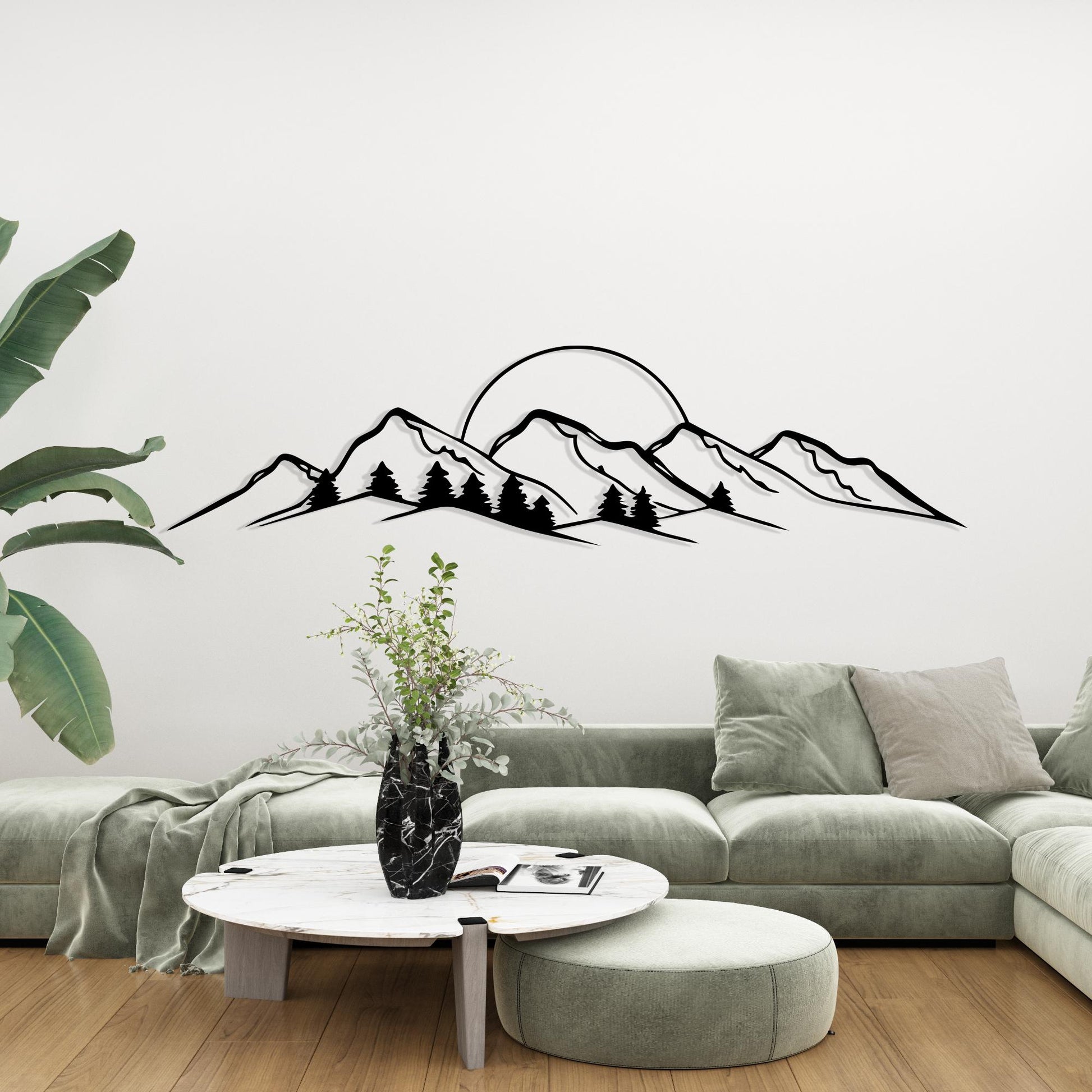 Mountain Metal Wall Art, Black Forest Landscape, Modern Rustic Decor | Wallsignature
