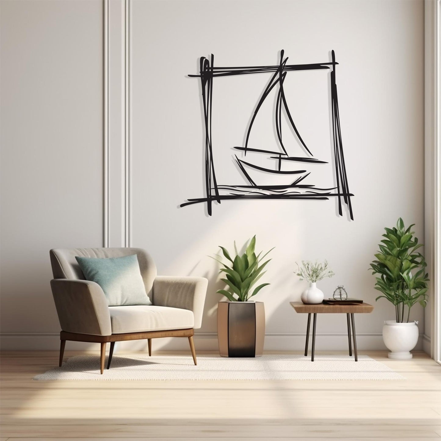 Summit Bond Metal Wall Art | Hiking Girl & Dog Line Art Decor | Wallsignature