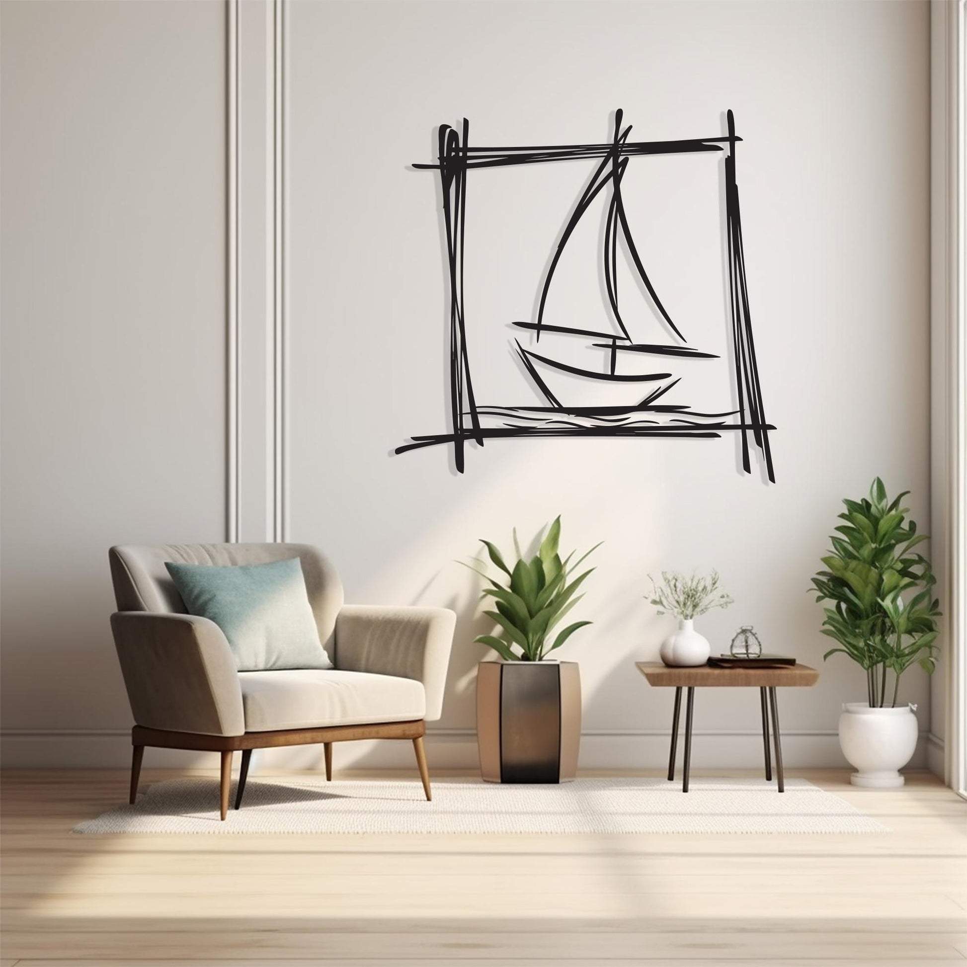 Summit Bond Metal Wall Art | Hiking Girl & Dog Line Art Decor | Wallsignature