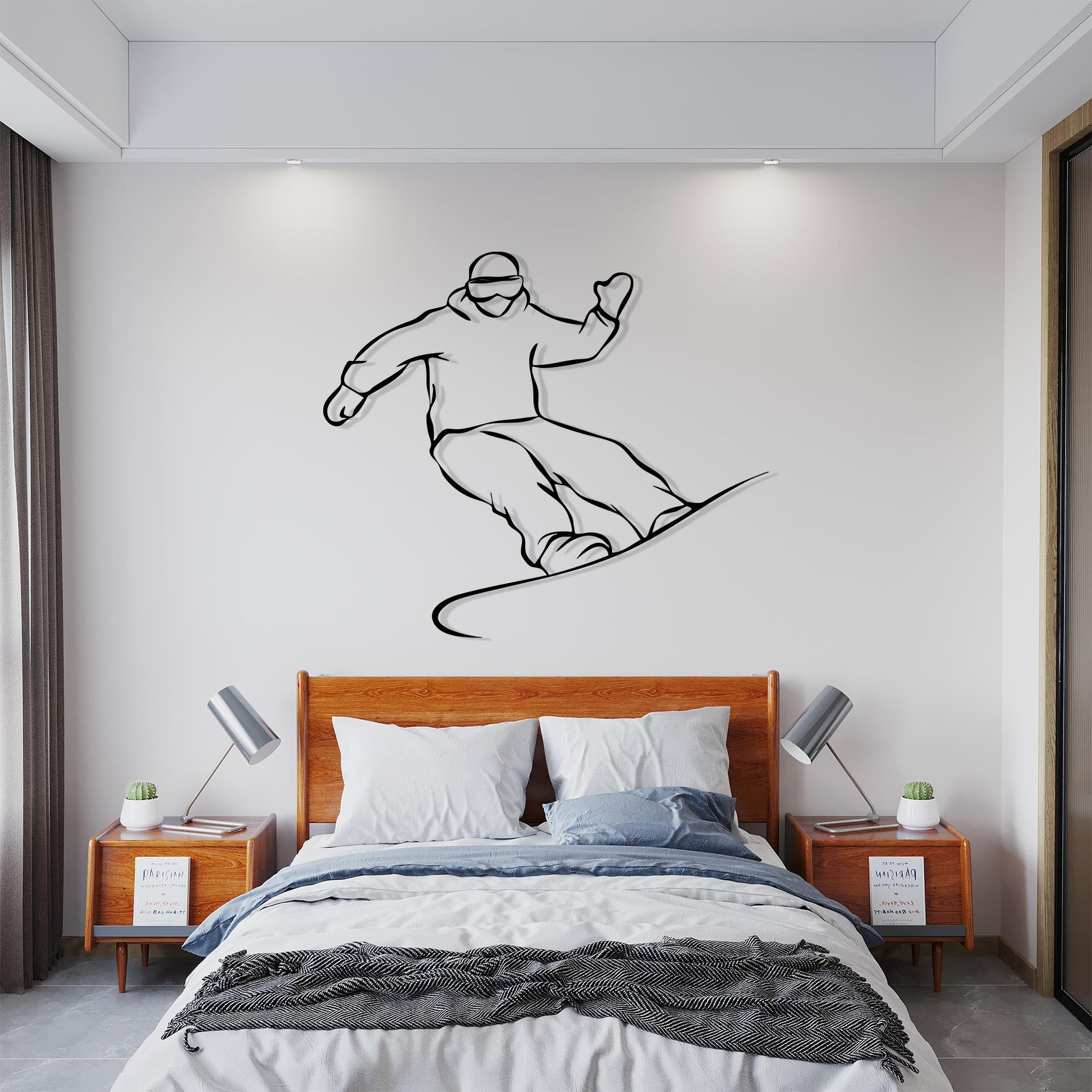 Snowboarder Metal Wall Art, Modern Winter Sports Decor | Wallsignature