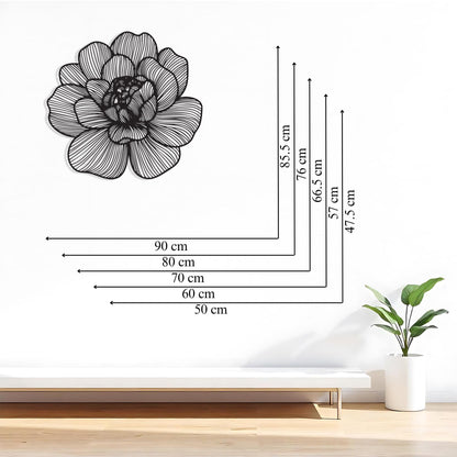 Metal Flower Wall Art in a modern hallway