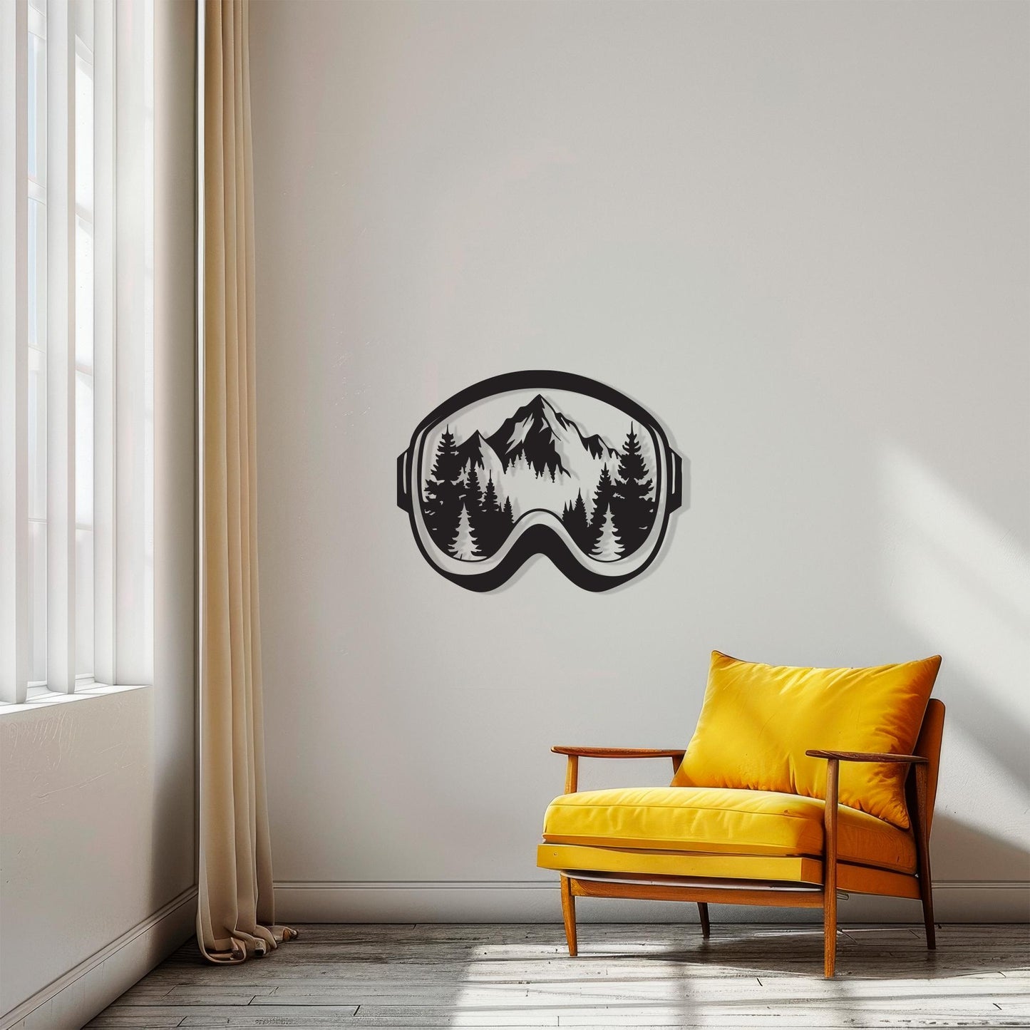 Ski Goggle Metal Wall Art colour options for the metal panel