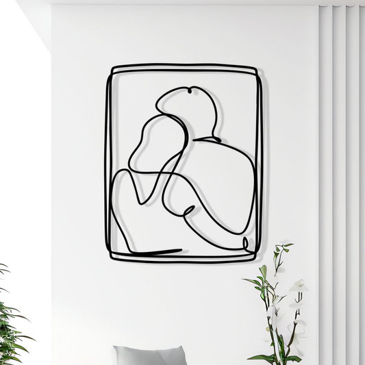 Couple Metal Wall Art, Minimalist Line Art, Modern Home Decor | Wallsignature