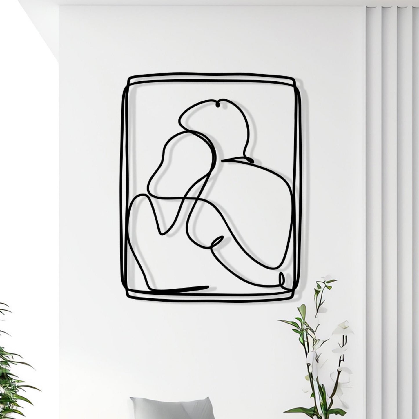 Couple Metal Wall Art – laser-cut steel wall decor