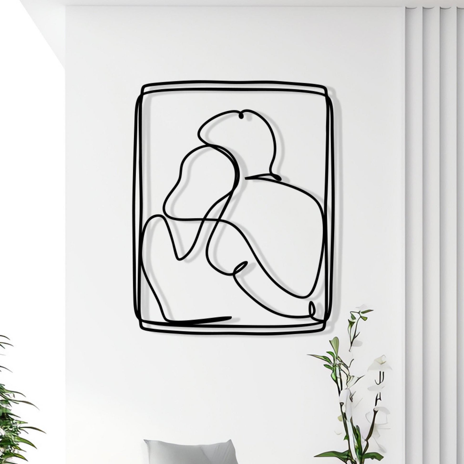 Couple Metal Wall Art – laser-cut steel wall decor