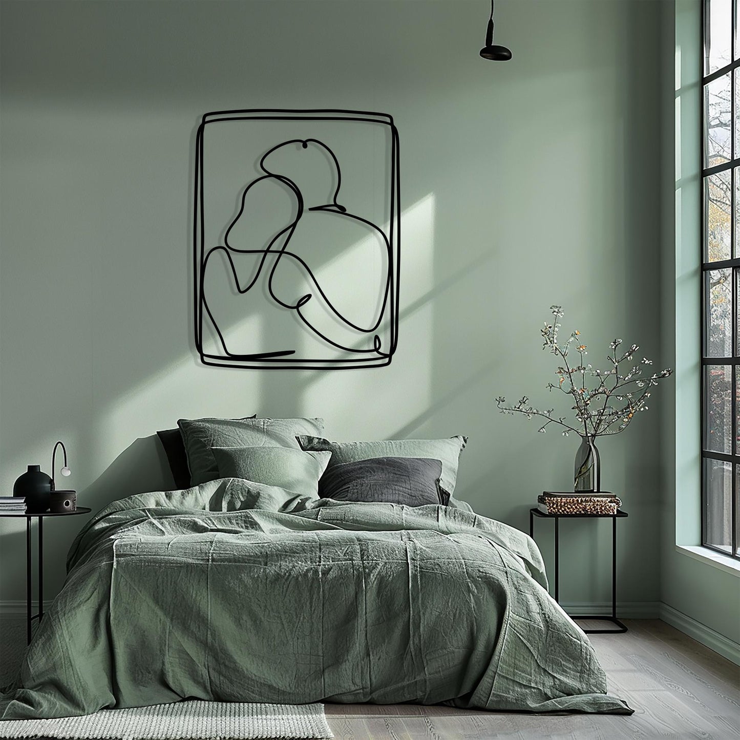 Mountain Metal Wall Art, Minimalist Black Line, Modern Nature Decor | Wallsignature