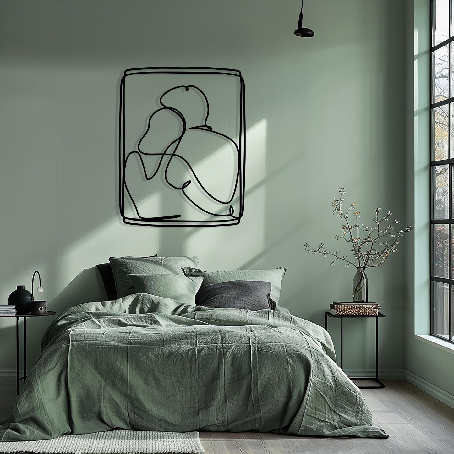 Couple Metal Wall Art, Minimalist Line Art, Modern Home Decor | Wallsignature