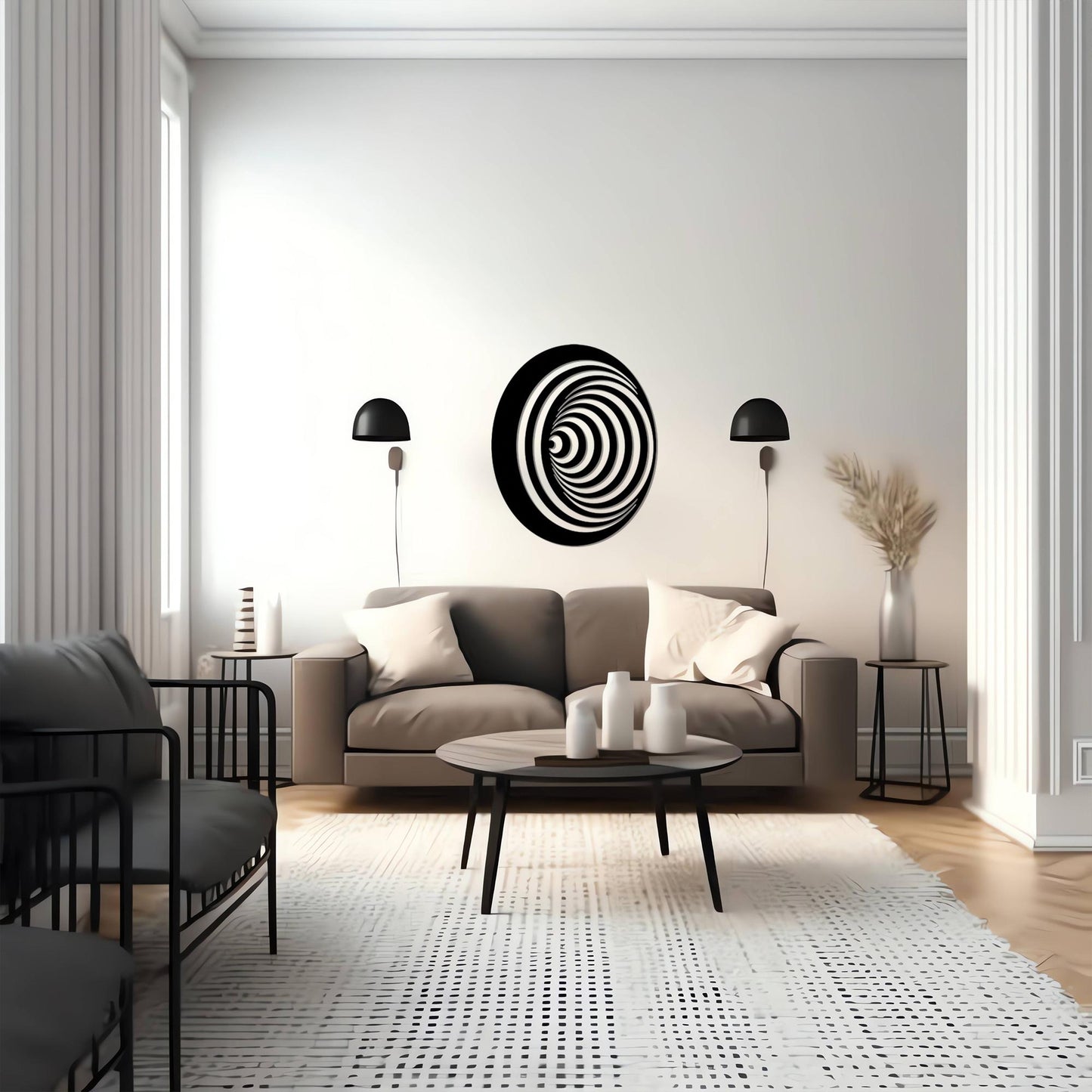 Optical Illusion Metal Wall Art, Modern Geometric Decor | Wallsignature