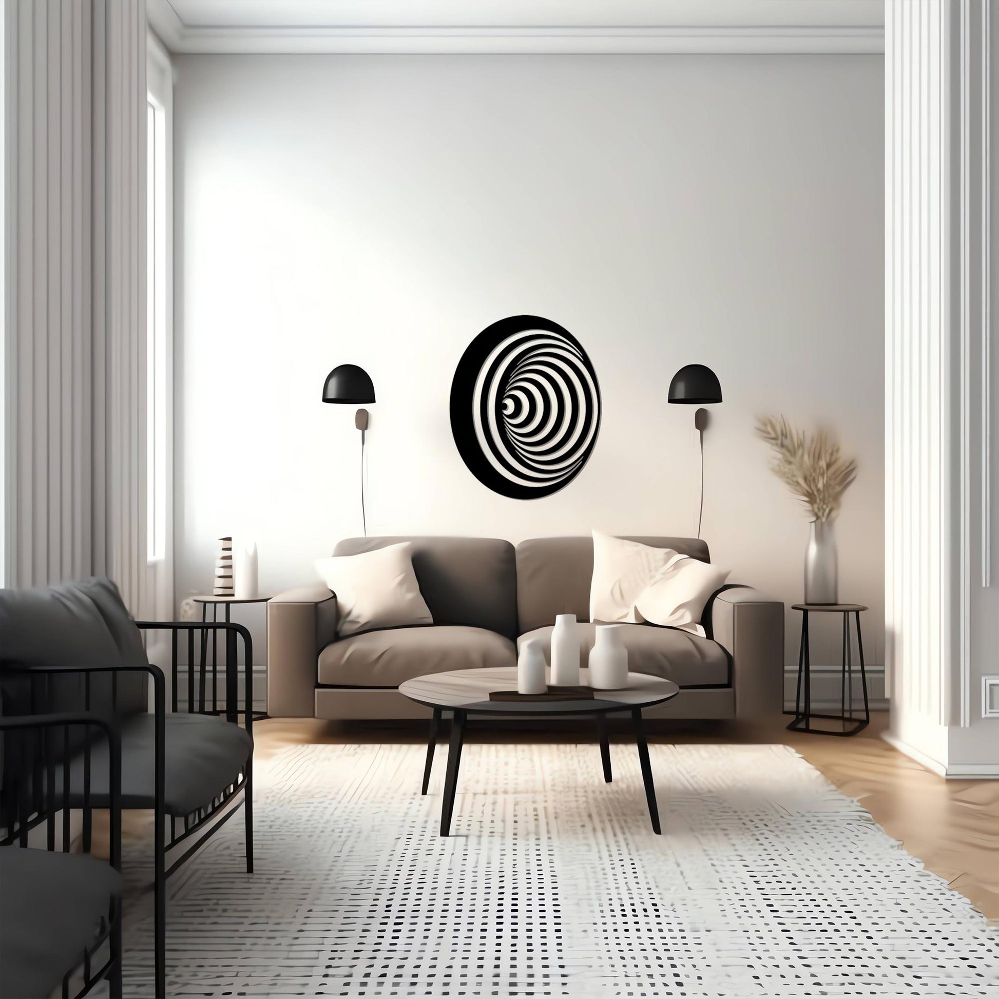 Optical Illusion Metal Wall Art, Modern Geometric Decor | Wallsignature