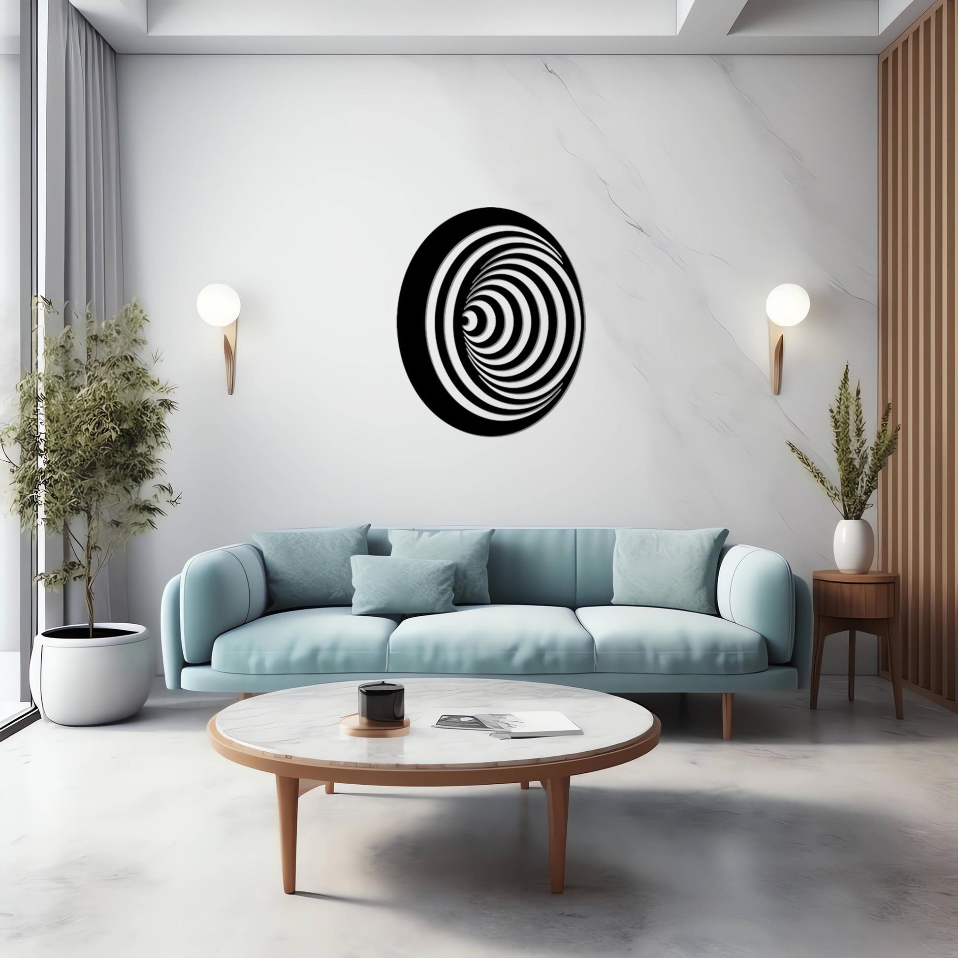 Optical Illusion Metal Wall Art, Modern Geometric Decor | Wallsignature