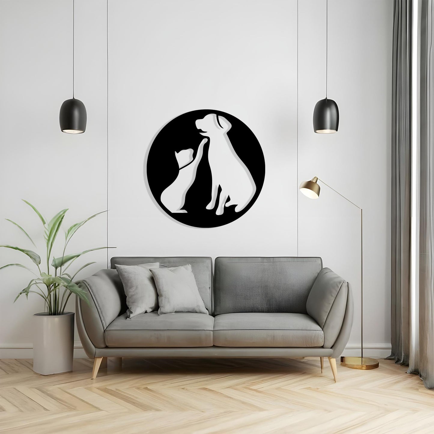Cat and Dog Metal Wall Art, Pet Lover Decor | Wallsignature