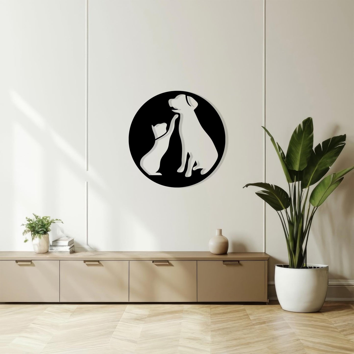 Cat and Dog Metal Wall Art colour options for the metal panel