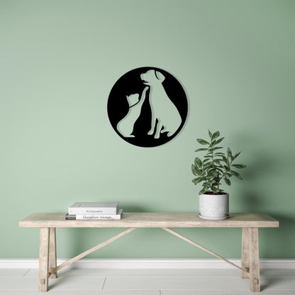 Cat and Dog Metal Wall Art bedroom interior styling