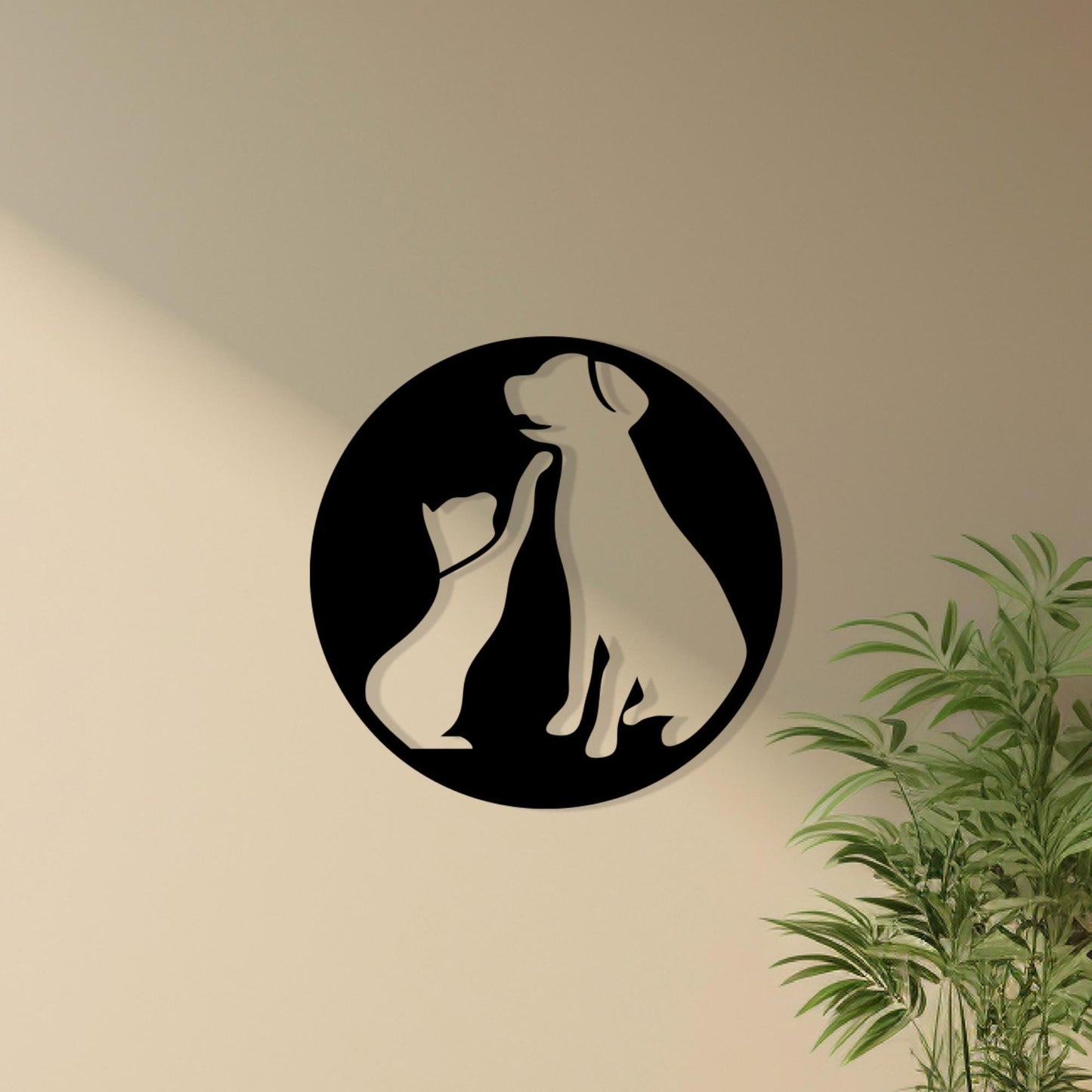Cat and Dog Metal Wall Art, Pet Lover Decor | Wallsignature