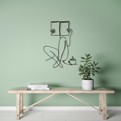 Coffee and Books Metal Wall Art hanging hardware and mounting detail