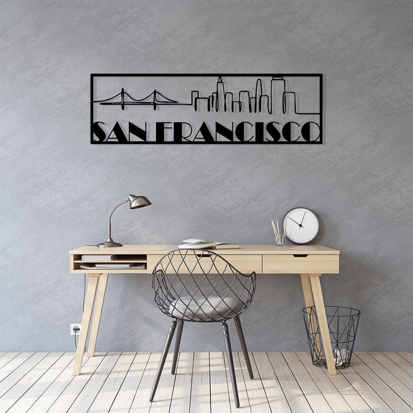 San Francisco Skyline Metal Wall Art, Modern Industrial Home Decor | Wallsignature