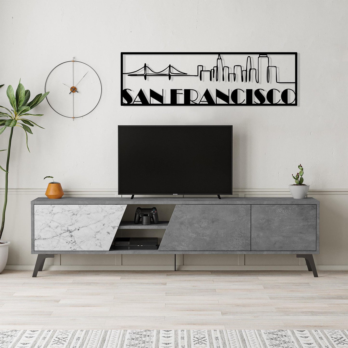 San Francisco Skyline Metal Wall Art bedroom interior styling