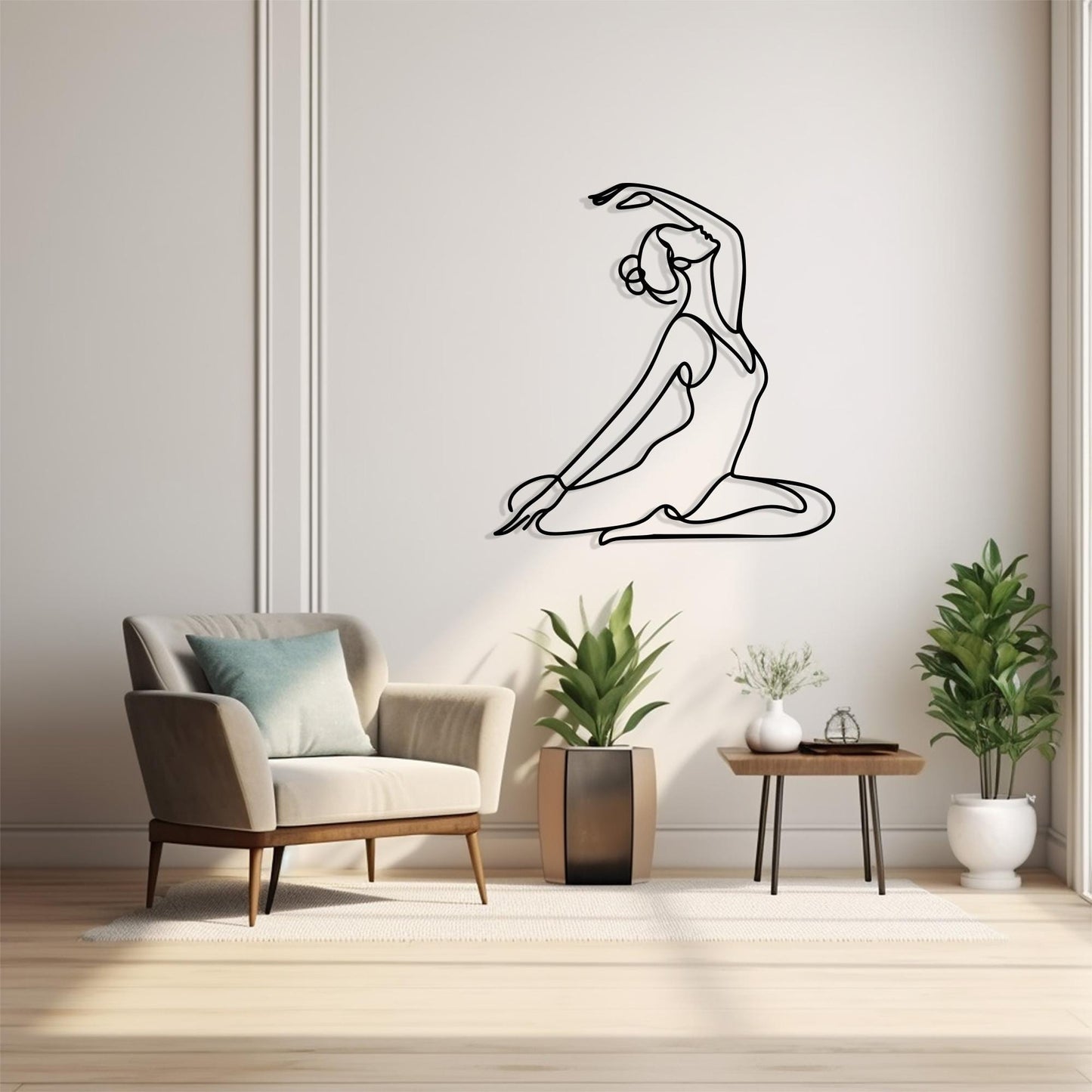 Yoga Pose Metal Wall Art bedroom interior styling