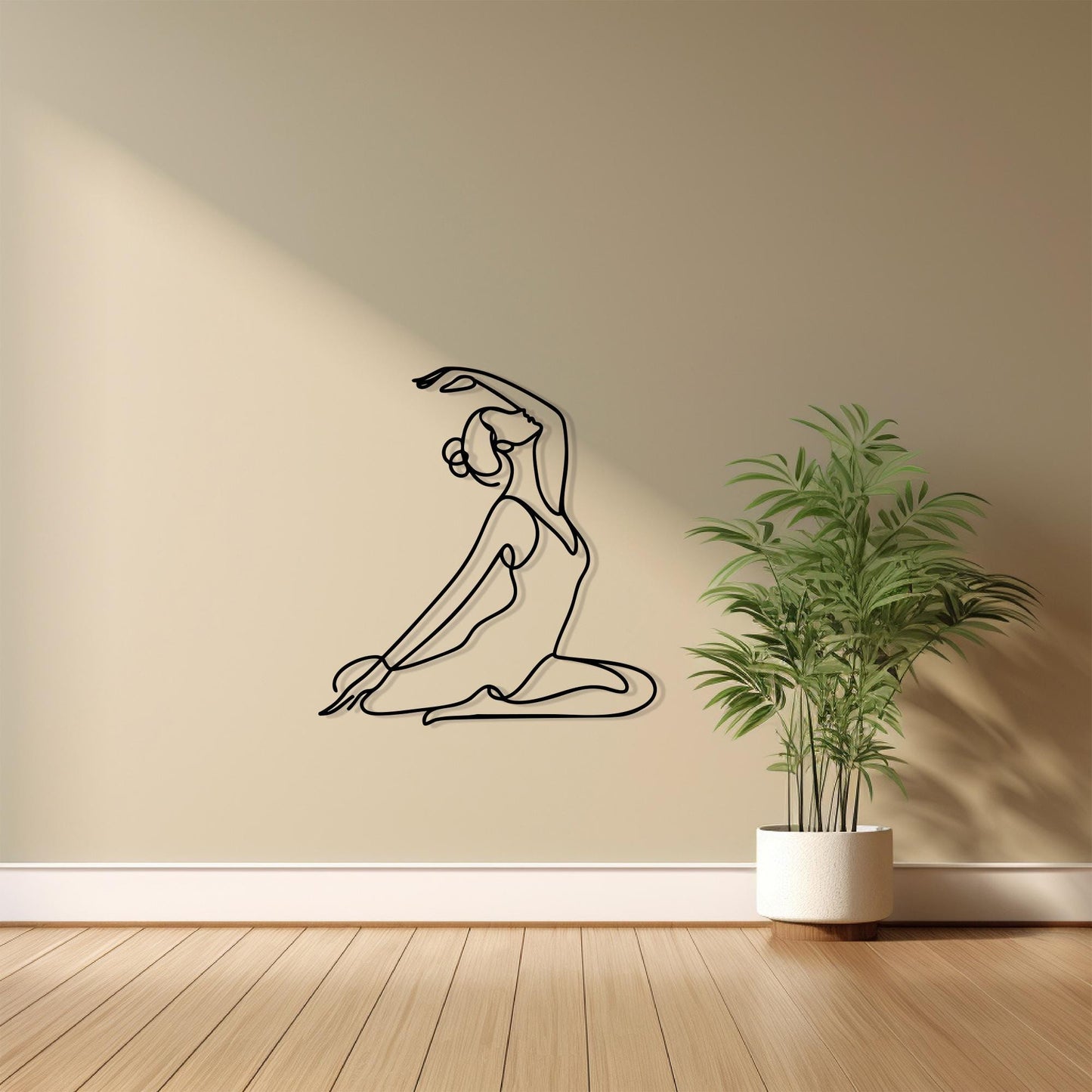 Yoga Pose Metal Wall Art – Minimalist Zen Studio Decor | Wallsignature