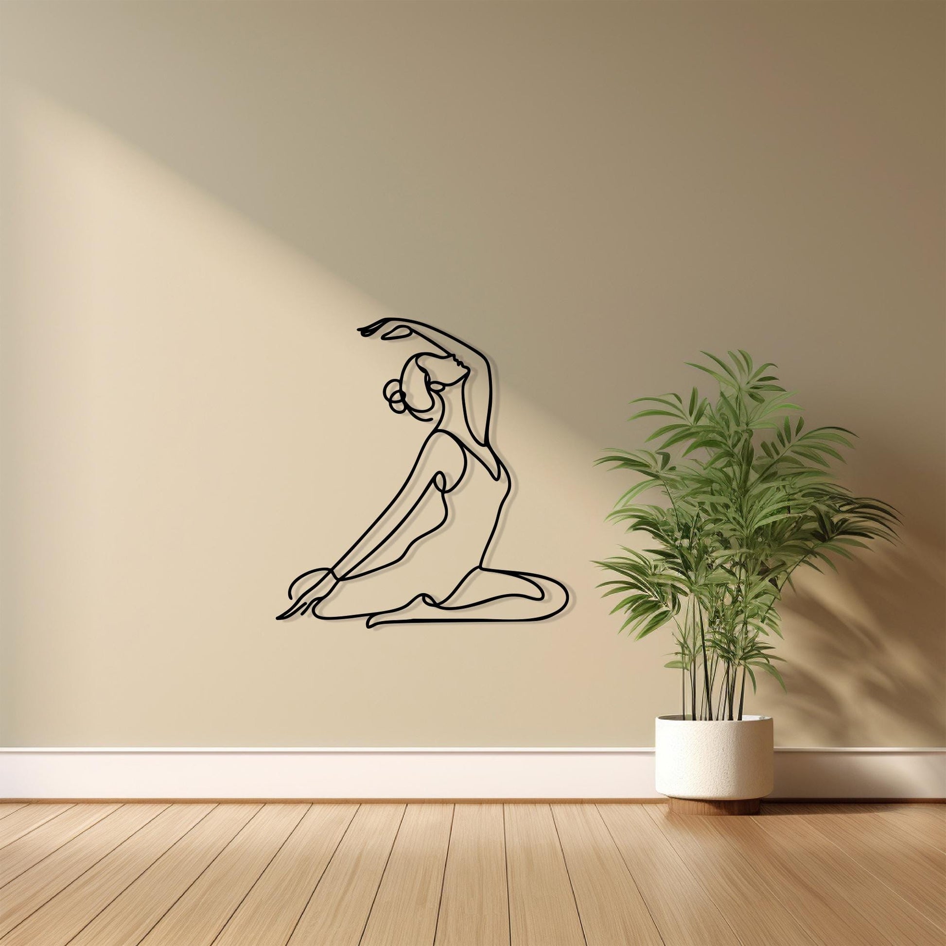 Yoga Pose Metal Wall Art – Minimalist Zen Studio Decor | Wallsignature