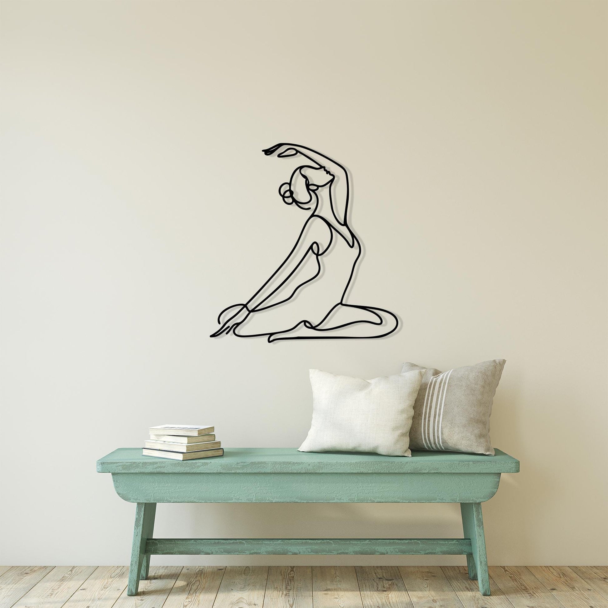 Yoga Pose Metal Wall Art – Minimalist Zen Studio Decor | Wallsignature