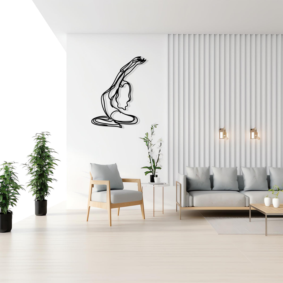 Minimalist Yoga Pose Metal Wall Art colour options for the metal panel