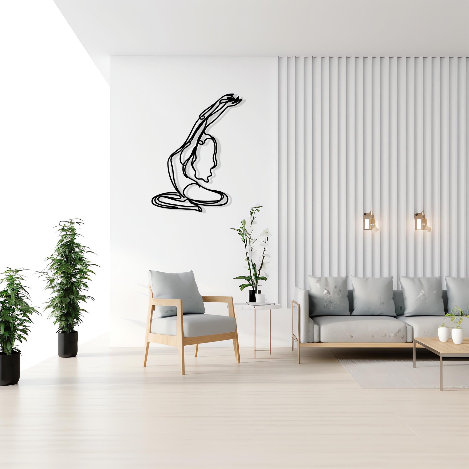 Minimalist Yoga Pose Metal Wall Art colour options for the metal panel