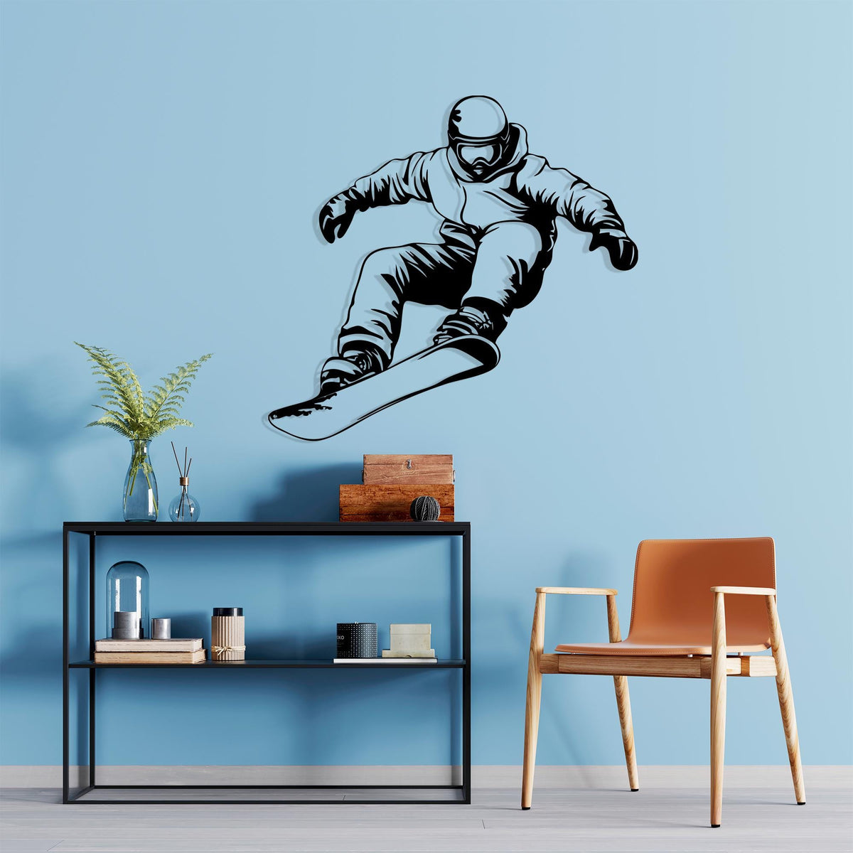 Snowboarder Metal Wall Art colour options for the metal panel