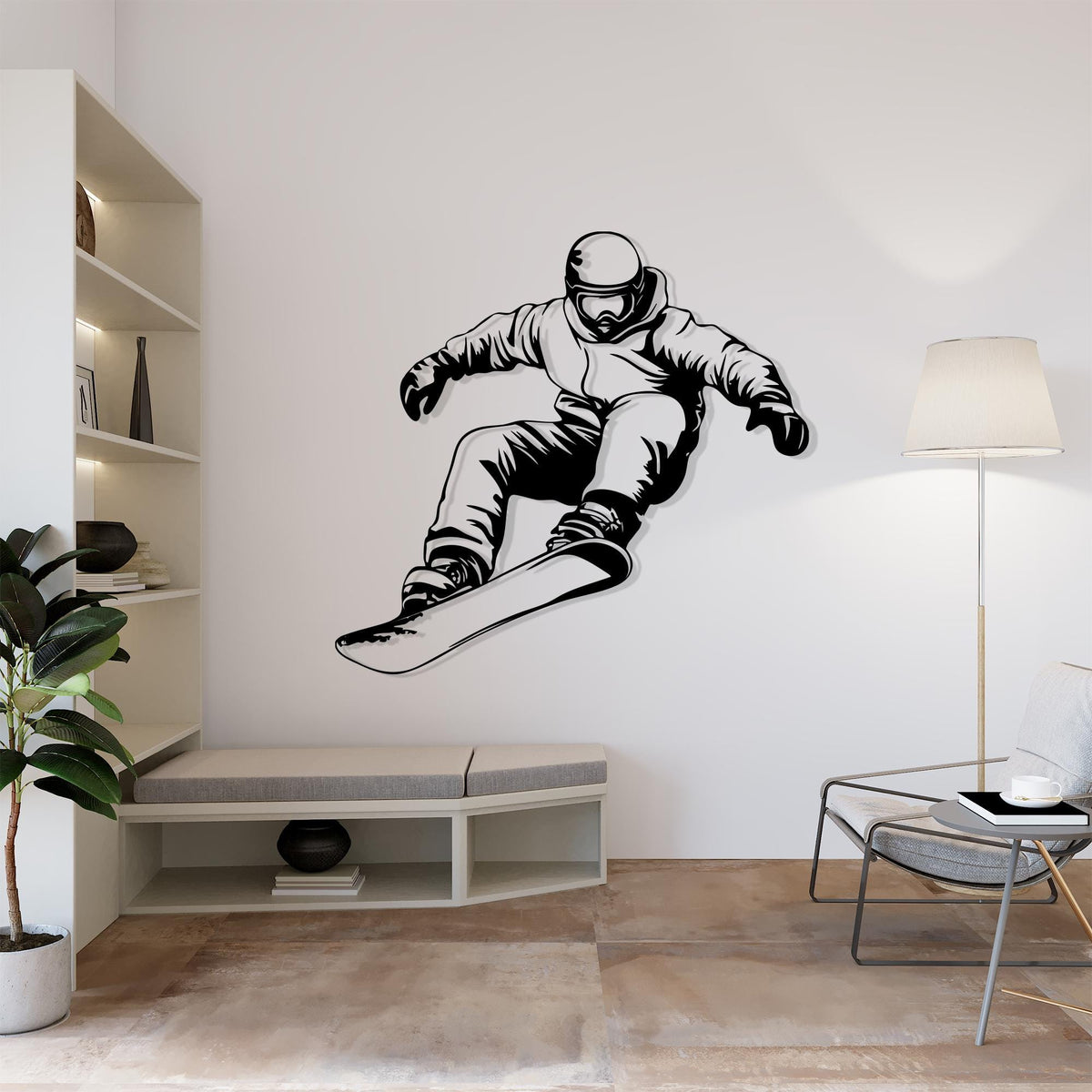 Snowboarder Metal Wall Art bedroom interior styling