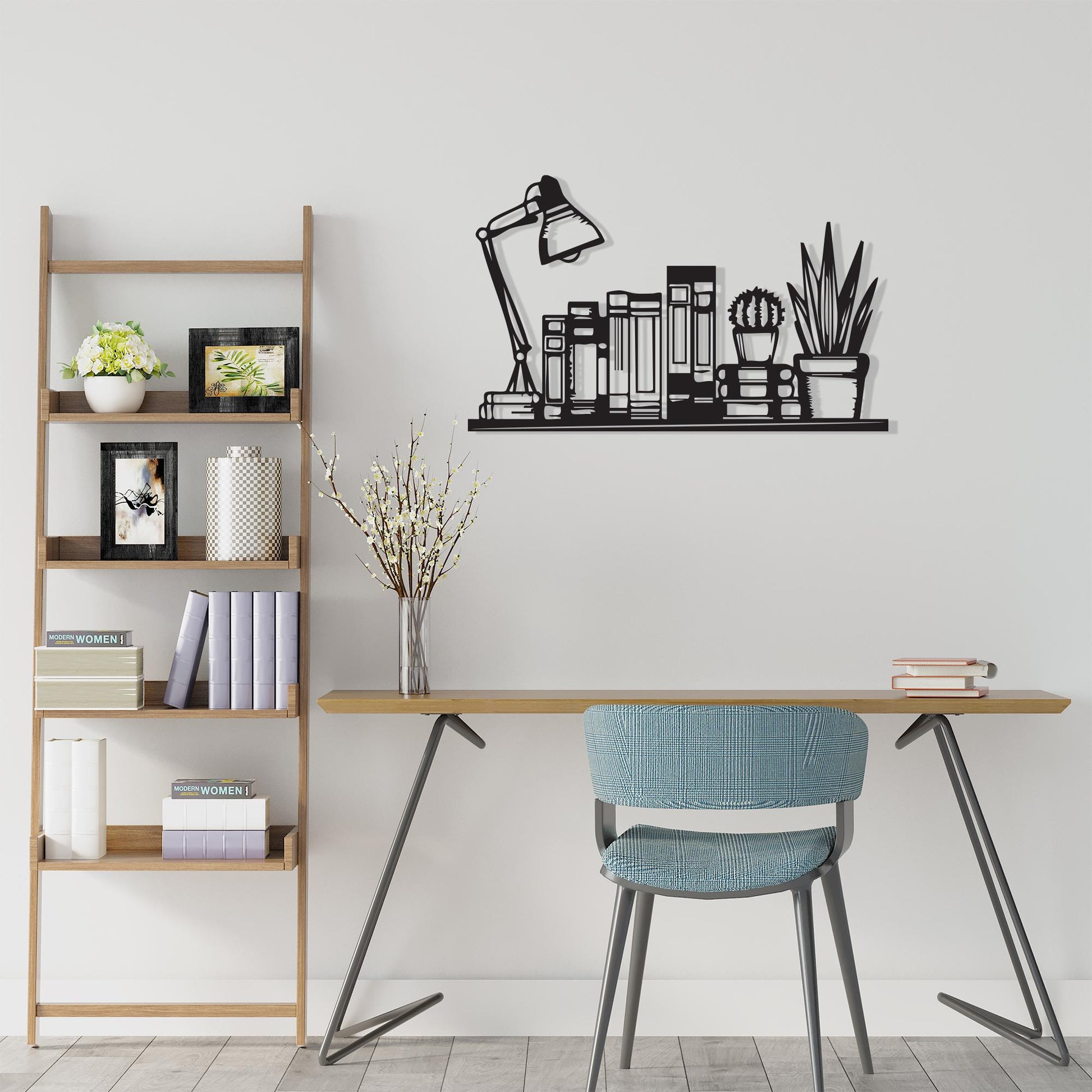 Black Metal Bookshelf Wall Art colour options for the metal panel