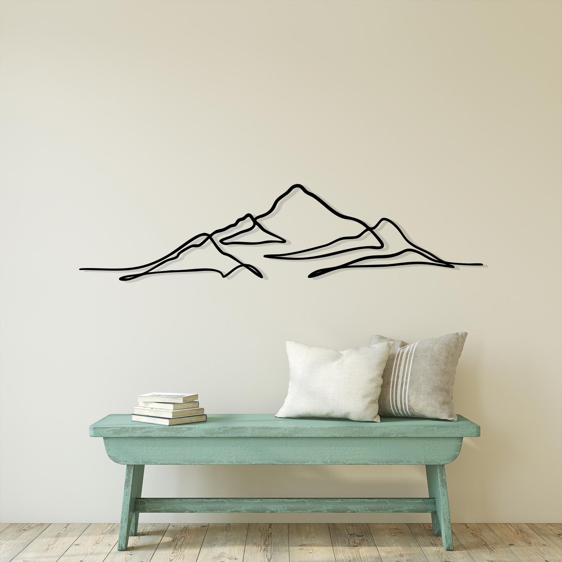 Minimalist Mountain Line Art, Metal Wall Decor for Living Room, Housewarming Gift | Wallsignature