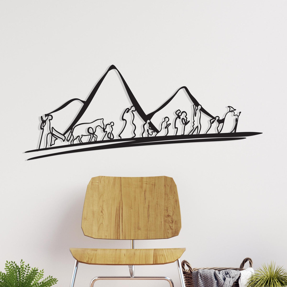 Fellowship of the Journey Metal Wall Art shown on a living room wall