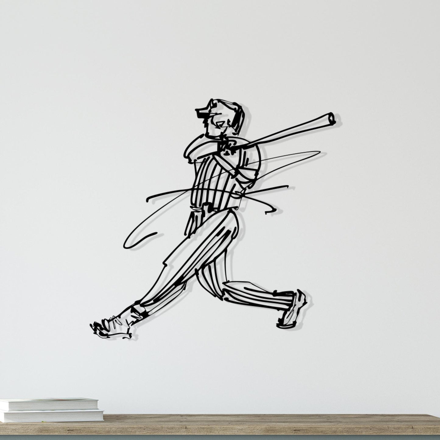 Baseball Player Metal Wall Art, Sports Room Decor, Athlete Gift | Wallsignature