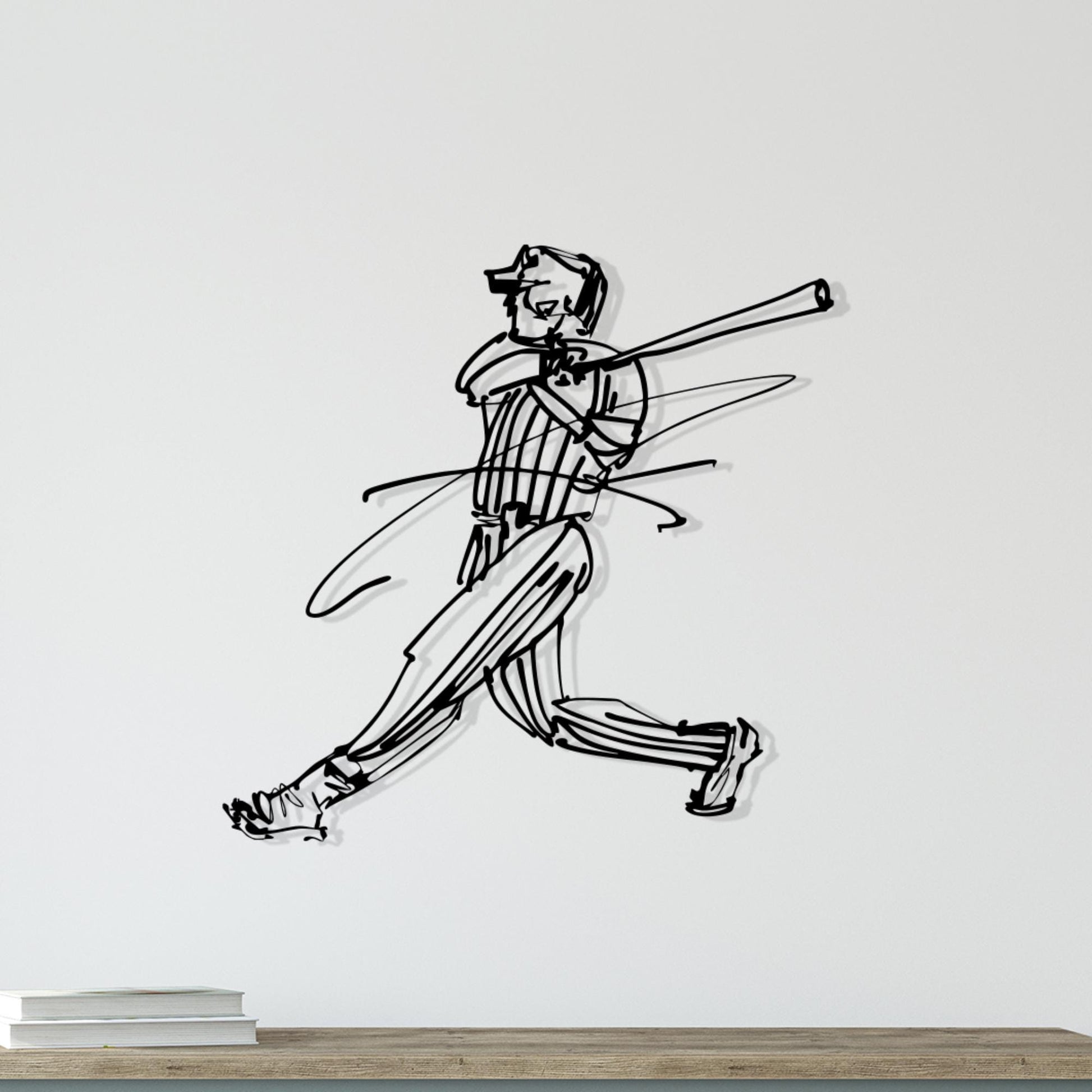 Baseball Player Metal Wall Art, Sports Room Decor, Athlete Gift | Wallsignature