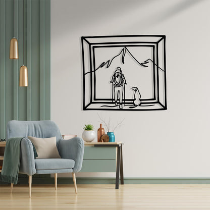 Hiker and Dog Metal Wall Art bedroom interior styling